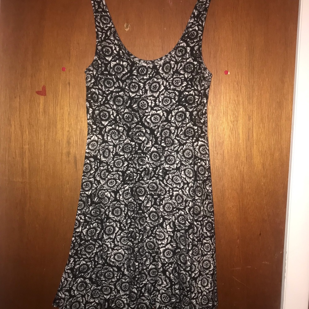 Black and white floral dress